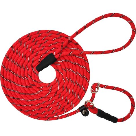 Longue Laisse réfléchissante Anti-étouffement pour Chien de Taille Moyenne et Petite 9,1 m Rouge (1/5)