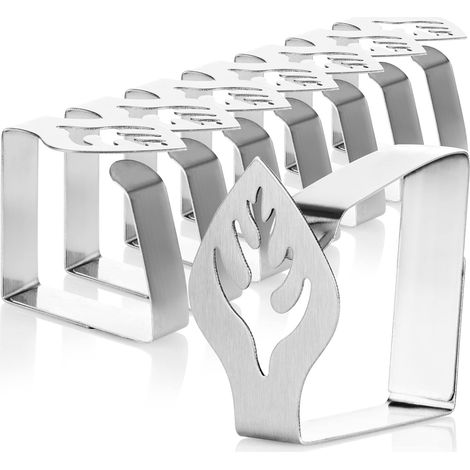 ® 8X Pinces à Nappe Premium en Acier Inoxydable - Supports à Tissus pour Linge de Table - Pinces de Table pour l'intérieur et l'extérieur - Clips métalliques (08 pièces/Feuille) (1/5)