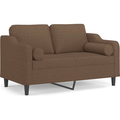 Maison Exclusive - Divano a 2 Posti con Cuscini Marrone 120 cm in Tessuto