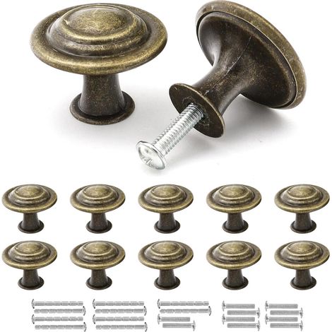 10 Poignée Meuble, Alliage De Zinc, Design Vintage, 30mm, Pour Armoire Commode (1/5)