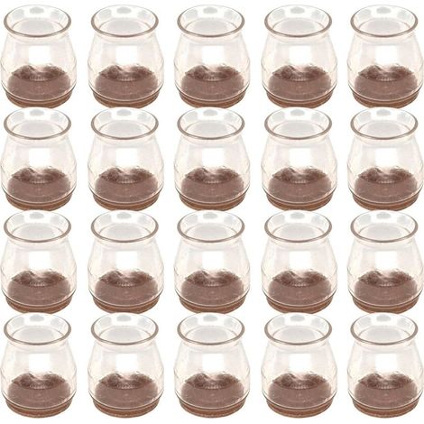 Packung mit 20 Filz-Endkappen aus Elastomer (18–28 mm) – Schutz für Holzböden – Kratz- und geräuschdämpfend – Einfache Montage (1/5)