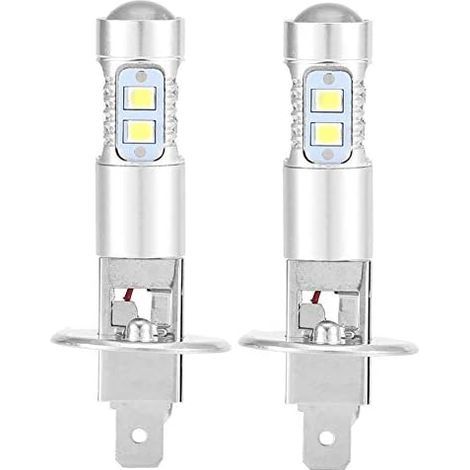 BRAVIX Ampoules de phare, 2x H1 6000K super blanc 100W Kit d'ampoules de phare à LED Feux de croisement,6524mm (1/5)