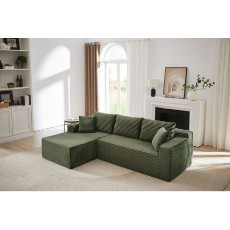 Canapé d’angle modulable L 3 places, mousse mémoire, méridienne large, canapé nuage confortable (1/5)