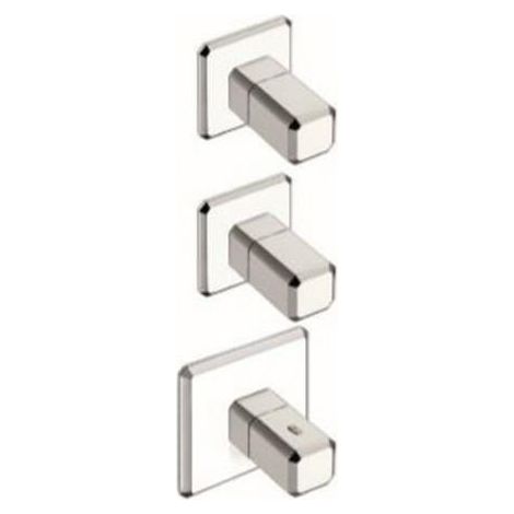 Façade mitigeur thermostatique encastré pour douche ITALY Chromé + Plaque laiton - CRISTINA ONDYNA IT77251 (1/2)