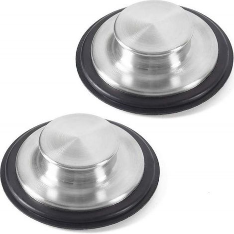 Deux bouchons de vidange en acier inoxydable pour évier de cuisine, à large rebord, de 8,5 cm de diamètre (1/5)