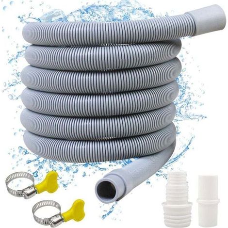 Tuyau d'évacuation universel - 3 mètres - Polypropylène haute qualité - Raccords et colliers de serrage inclus (1/4)