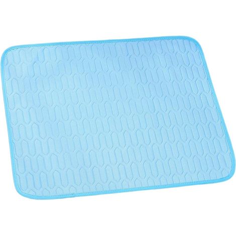 Tapis Rafraîchissant pour Chien 70x50cm, Coussin de Refroidissement sans Gel ni Électricité, Tapis Soie Glacée Lavable Respirant Anti-Chaleur pour Animaux (1/5)