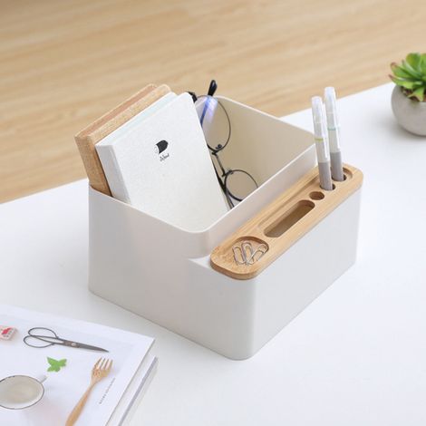 Boîte de rangement de bureau amovible, tiroir de rangement de bureau, boîte de rangement pour fournitures de bureau, convient pour le bureau, l'école ou tout autre lieu de travail. (1/5)