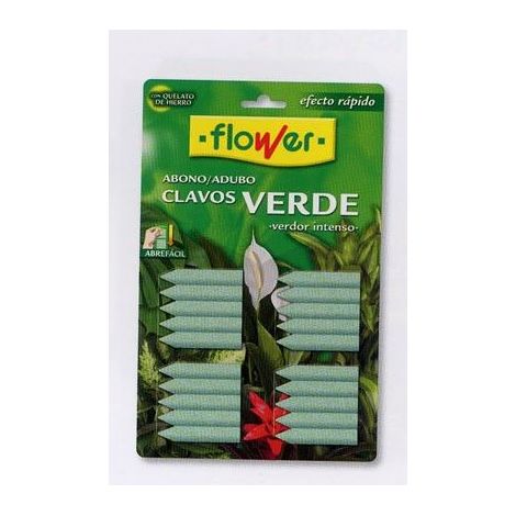 FLOWER Abono Clavos para Plantas Verdes, Blister 20 uds