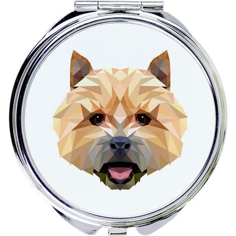 Norwich Terrier - specchio con foto e iscrizione geometrica di Art-Dog (1/3)
