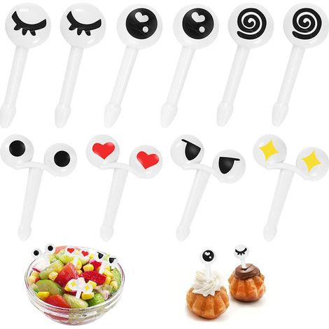 Fourchette À Fruits Enfant - Fourchette Mini Dessert Plastique Alimentaire - Pour Salles De Fêtes Familiales Et Boîtes Bento - 10 Pièces (1/5)