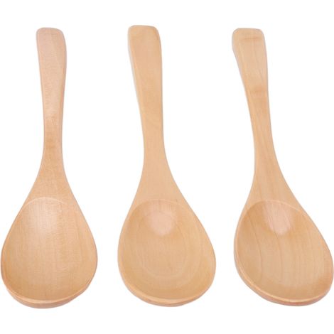 Lot de 3 cuillères en bois, louches et ustensiles de cuisine pour porridge et desserts. (1/5)