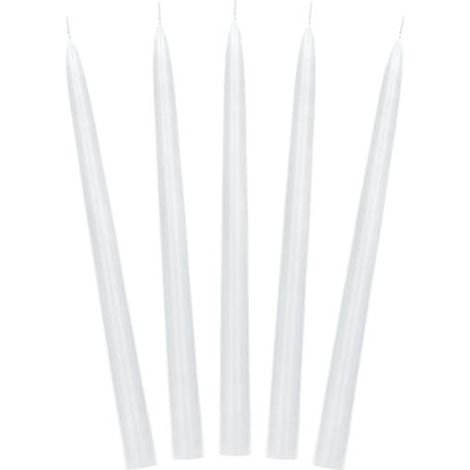 Velas cónicas blancas, 24 cm, 10 unidades. (1/3)