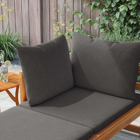 Chaise longue, Fauteuil Relax, pour Jardin Balcon Camping, avec 1 accoudoir Gris foncé Bois d'acacia solide OIB6717E (1/5)