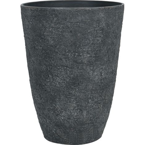 Jardinière Haute en Pierre Cache-Pot d'Intérieur et d'Extérieur 43 x 60 Noir Camia (1/5)