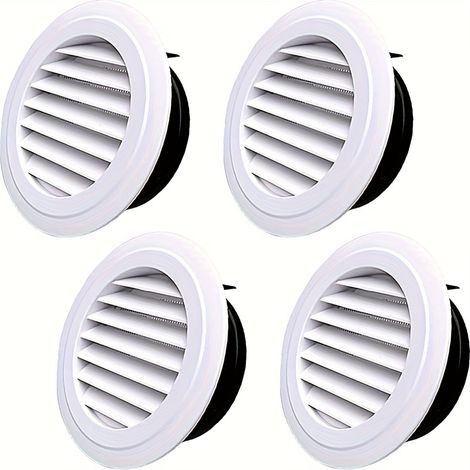 Quatre grilles d'aération circulaires de 100 mm, grille de soupape d'échappement, couvercle de grille de ventilation, accessoires pour couvercle de conduit de ventilation circulaire (1/5)