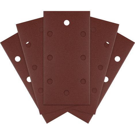 Klett-Schleifpapier 93 x 185 mm, Körnung P240, 5 Stück. Mit 8 Löchern (1/2)
