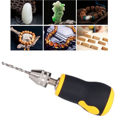 Mini-Handbohrmaschine mit rutschfester Oberfläche, Bohrer 0,5–3,2 mm für Holz, Kunststoff, PVC+Carbon, 10 Bohrer, Aufbewahrungskoffer (1/5)