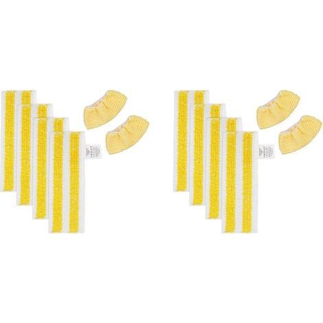 Lot de 8 lingettes de nettoyage vapeur pour nettoyeur vapeur Karcher EasyFix SC2 SC3 SC4 SC5, en microfibre lavable et réutilisable. (1/5)