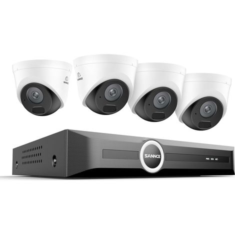 Système de Caméras de Surveillance 8CH POE CCTV, Caméras 5MP avec Audio Intégral et NVR 4K POE, Détection AI des Humains/Véhicules (4 Caméras+NVR) (1/5)