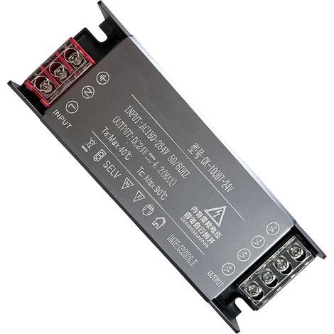 Transformateur LED 24V 100W Ultra Mince, Alimentation 4,16A Convertisseur 220V AC à 24V DC, Adaptateur Basse Tension Constant pour Lumières LED, Bandes Lumineuses, Éclairage d’Armoire (1/5)