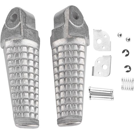 Pédales de pieds pour moto (arrière) – Repose-pieds gauche/droit pour Suzuki GSXR 600/750 (1996-2005) – Ensemble 2 pièces, en métal argenté