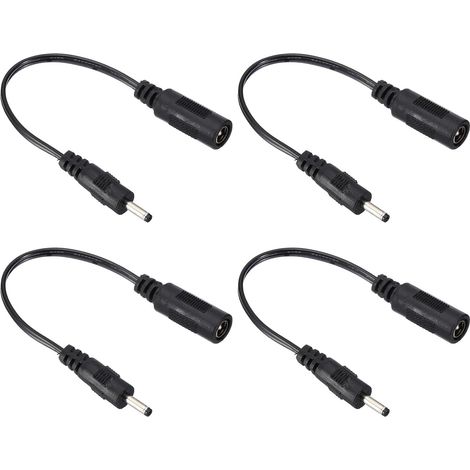 Power Cable Female 0.5x0.3cm-Male Dc 0.3x1.0mm 0.6Ft 4Pcs (1/4)