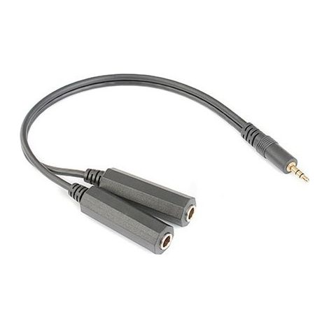 Gold-plated 3.5mm male to 2 x 6.35mm female audio adapter cable for electronic keyboards, amplifiers, speakers, small to large headphone cables, suitable for couples. (1/5)