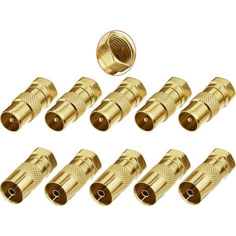 10-Zoll-Adapter, Typ-F-Stecker, vergoldet, Satellitenantenne, Digitalfernsehen (1/5)