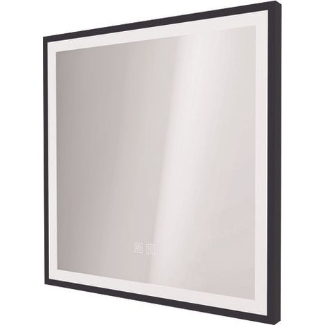 ONDEE ZEN - Miroir de salle de bain Éclairant SELENA - Cadre Aluminium Noir - 60 x 60 cm (1/3)