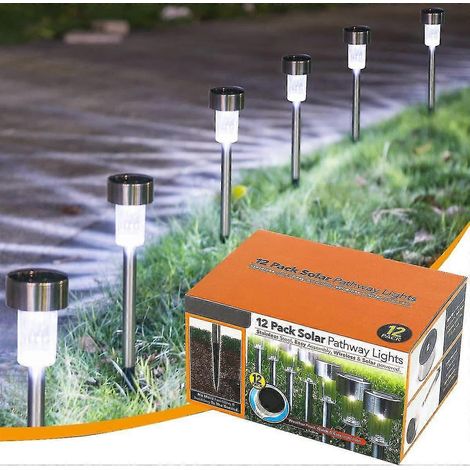 Garten-Solarleuchten für den Außenbereich, 12er-Pack LED-Solar-Wegeleuchten für Gehwege, Terrassen, Gärten, Rasenflächen und Einfahrten, IP65 wasserdicht [Energieklasse A+++] (1/5)
