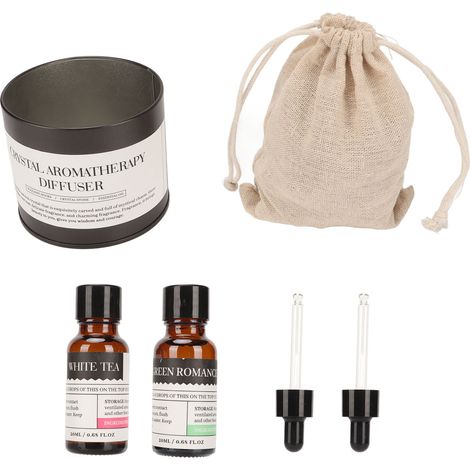 2 pierres diffuseurs d'huiles essentielles 20 ml pour chambre, kit d'aromathérapie anti-stress, lot de 2 diffuseurs en pierre (1/5)