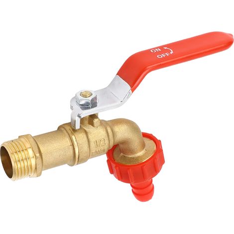 Robinet d'arrosage mâle en laiton, vanne à ouverture rapide, entrée G1/2in (DN15), sortie adaptateur tuyau G3/8in G1/4in (1/5)