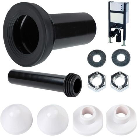 BUNTHAUS Kit de raccordement de réservoir de chasse d'eau, pour WC mural, diamètre du tube en PVC 90/110, longueur 180 mm, compatible avec Geberit Duofix 405.116.00.1, tuyau d'évacuation pour WC mural