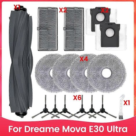 Filtre pour aspirateur brosse pour aspirateur Filtre de brosse pour aspirateur filtre de E30 Ultra Robot Aspirateur pièce détachée Main Side Brosse HEPA Filtres Serpillière Cloth Dust Ba (1/5)