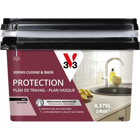 Vernis Cuisine et Bain Protection Plan de Travail Incolore Mat 375ml (1/3)