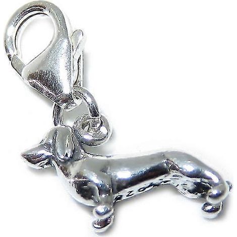 Breloque Teckel en argent sterling 925 (petit modèle) - 1 breloque Teckel - 15458 - En stock (1/5)
