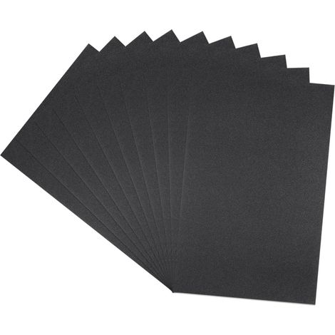 10pcs Papier De Verre Grain 120 18 x 12 Pouce Support Etanche Carbure De Silice Abrasif Feuilles De Ponçage Humide Sec Pour Finition Bois, Ponçage Métal (1/5)