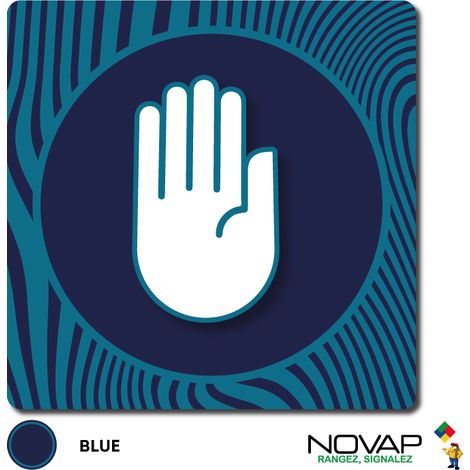 Plaque Privé - Design Bleu 90x90mm - 4340043 (1/2)