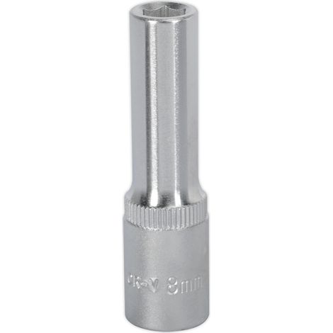 Sealey 8mm Deep 3/8""Sq Drive WallDrive Socket Chrome Hardened Tempered S3808D