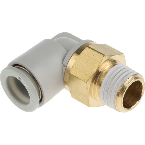 Adaptateur fileté coudé SMC KQ2 vers Enfichable 10 mm R 1/4 Mâle