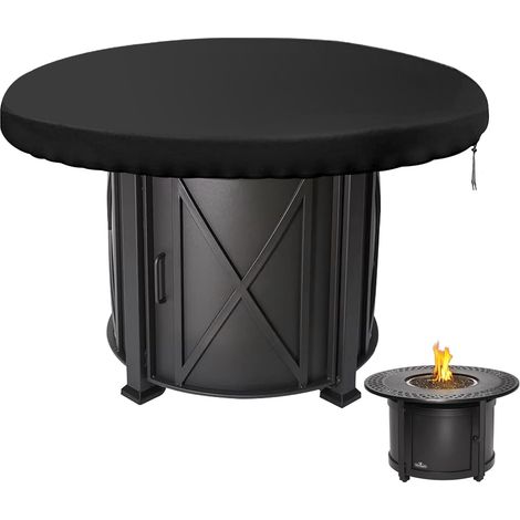 Housse de Protection pour Plaque de Feu, 420D Housse Brasero Rond 80cm Anti-UV Etanche Housse Barbecue Exterieur, Oxford Ronde Brasero Protection pour Plaque de Feu Et Plaque de Barbecue Noir (1/5)