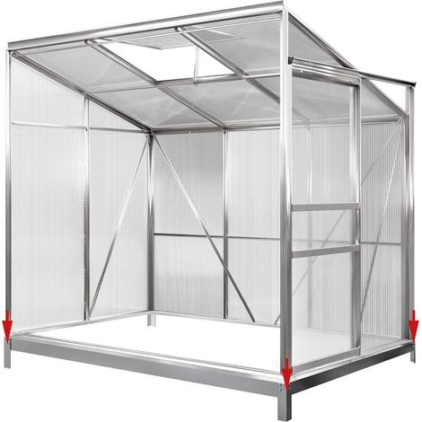 Foundation pour serre de jardin – Acier galvanisé – 190 x 122 x 12 cm – Stabilisation et ancrage au sol – Idéal pour serre et abri (1/5)