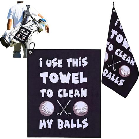 2 Pièces Serviette De Golf Amusante, Serviette De Golf Personnalisée pour Homme, Tissu en Microfibre avec Mousqueton, Accrocher sur Le Sac De Club, pour d'autres Sports De Plein Air