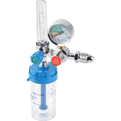 Sauerstoff-Durchflussmesser mit Manometer, Druckregler, 5/8-Zoll-BSP-Gewindeanschluss, Reduzierventil, Inhalatorabsorber. (1/5)