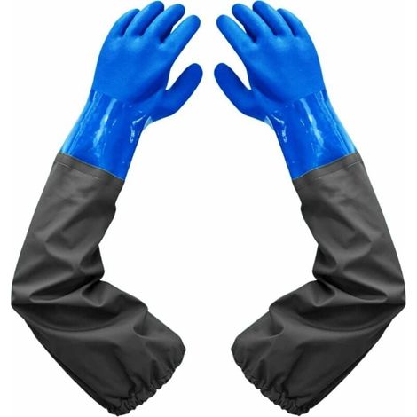 Frosted Waterproof Gloves-Teichreinigungshandschuhe, 26 Zoll Beflockungsfutter Elastische Bündchen, Für Die Chemische Industrie Landwirtschaft Fischerei Bau (1/4)