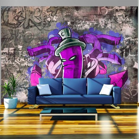 Papier peint bombe aérosol graffiti - 150 x 105 cm (1/4)