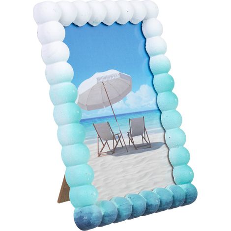 Porta fotos de madera 11x14 azul 16x2x21h cm