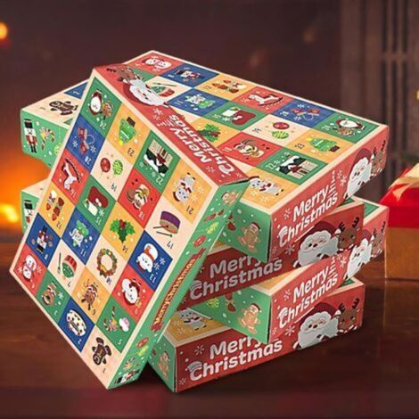 Lot de 5 boîtes de calendrier de l'Avent vides pour 24 jours - Compte à rebours de Noël - Pour remplir des chocolats, des bonbons, des jouets