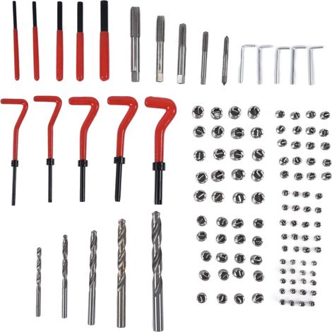 Kit de réparation de filetage 125 pièces, lot d'outils de visserie et forets M5 M6 M8 M10 M12. (1/5)